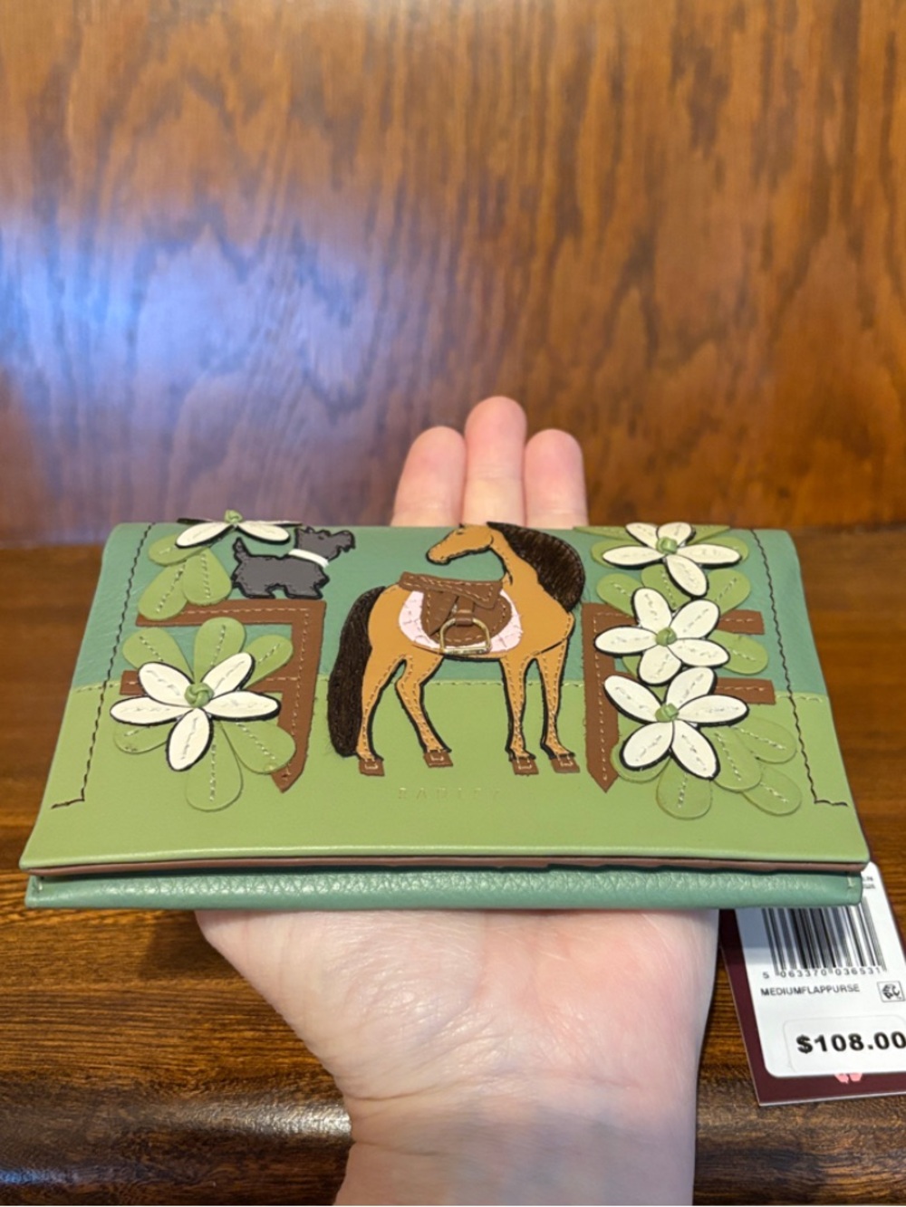 NWT-Radley London-Lunar New Year-Med Flap-Over Wallet-Horse🐎Floral🌼Appliqué-$108 - Picture 6 of 14